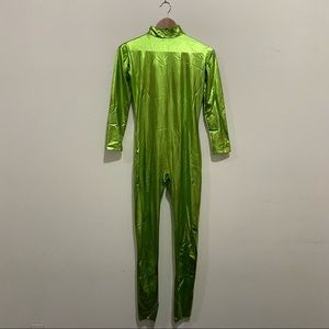 Seeksmile Unisex Metallic Bodysuit Zentai without Hood Light Green (Small)